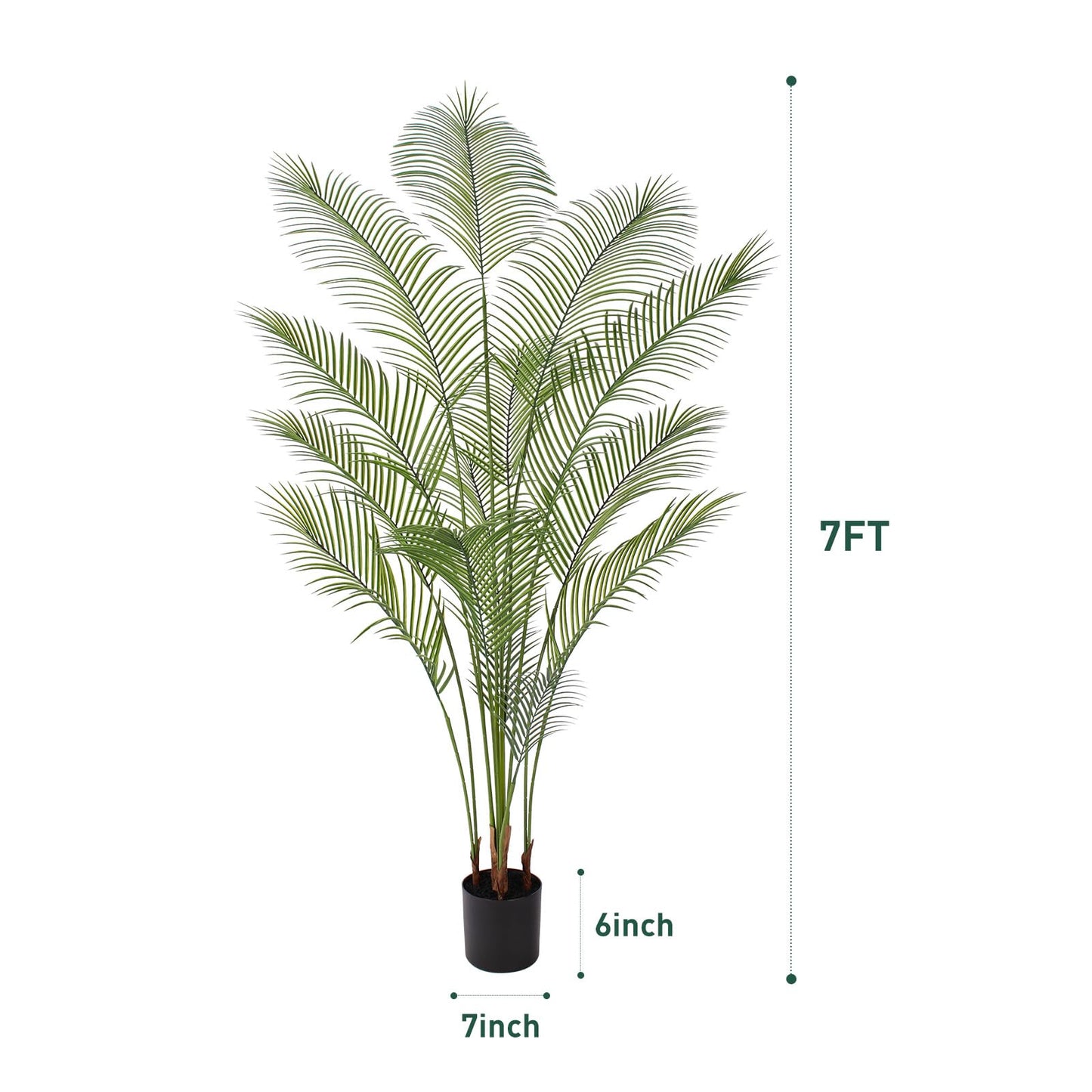 AQUGQ Artificial Palm Tree 7FT Tall Faux Palm Tree Indoor Fake Plants Faux Tropical Plant, UV Resistant & Maintenance Free Indoor/Outdoor Fake Tree in Pot for Home Office Living Room Patio Decor