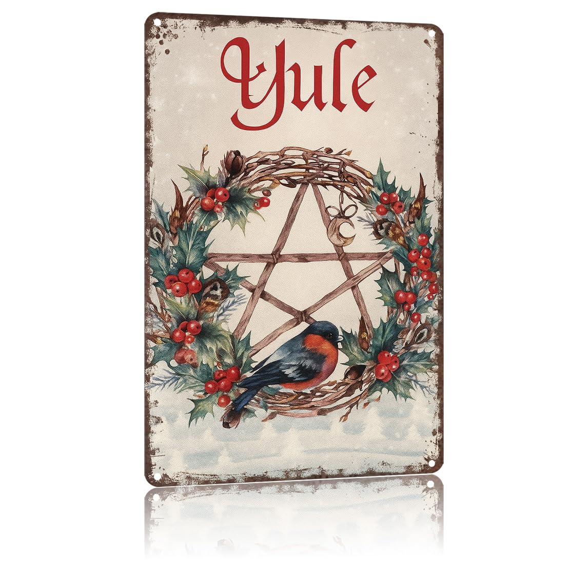 Vintage Christmas Metal Sign 8X12inch-Creates Warm Festive Ambiance in Living Room Office