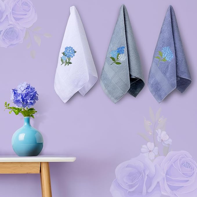 Blue Hydrangea Hand Towels Farmhouse Hydrangea Bathroom Decor 14x29 Inch