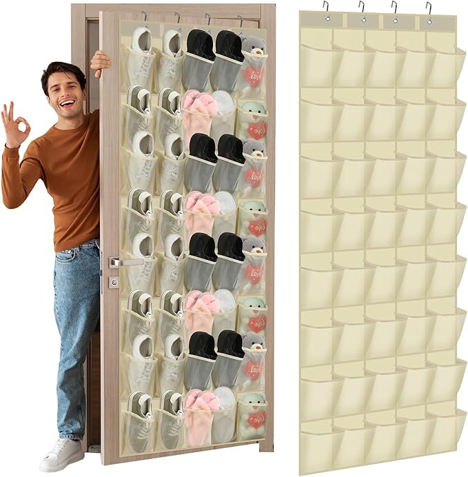 Windyun 40 Over the Door Shoe Organizer Large Breathable Mesh Pockets Hanging