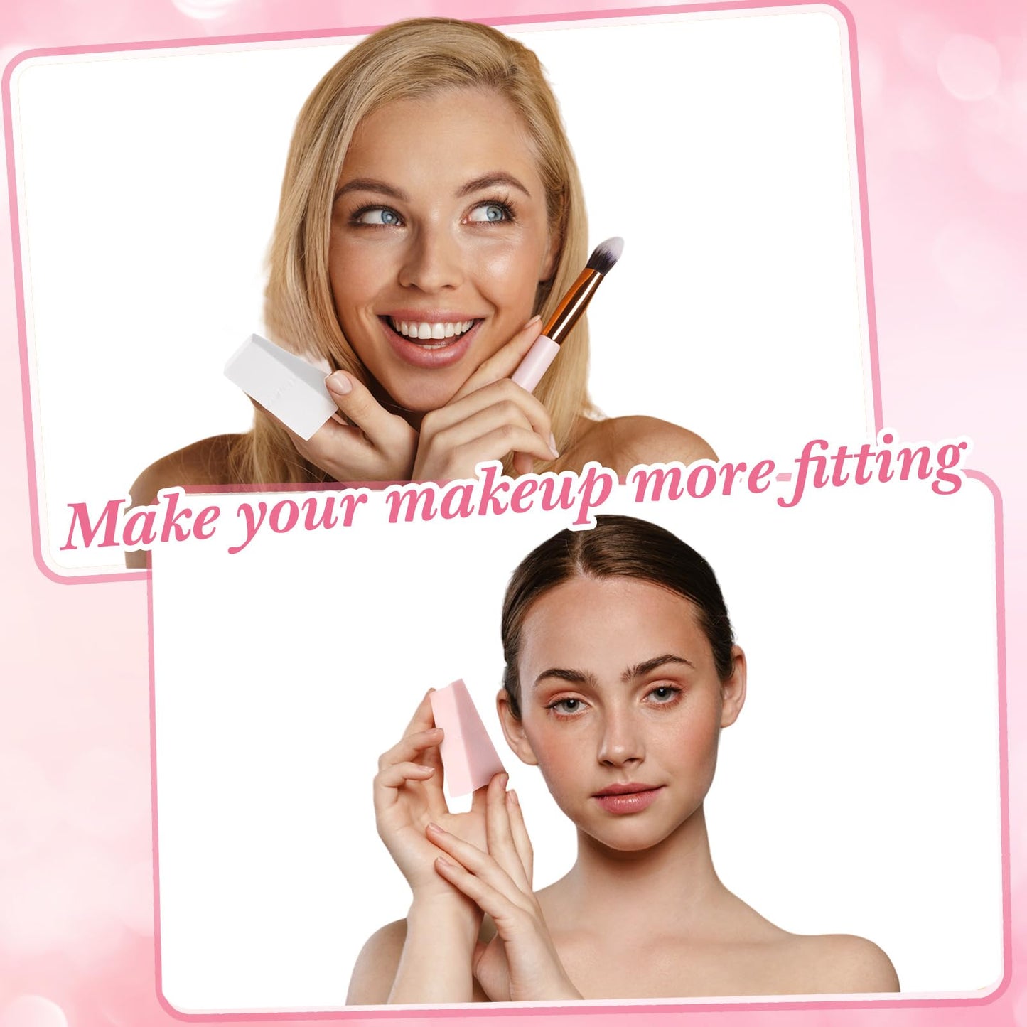 100 Pieces Cosmetic Sponges Latex Makeup Foam Wedges Foundation Beauty Tools (White)