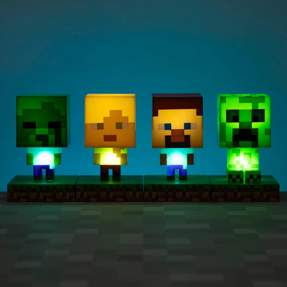 Minecraft Creeper Light, 3D Lamp - Officially Licensed Night Light - 12 cm Tall, Battery Powered, Gaming Room and Bedroom Decor for Minecraft Gamers | Paladone, Green
