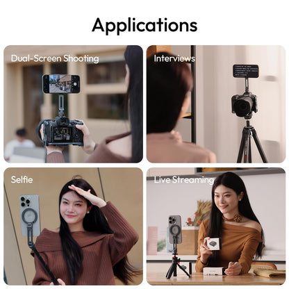 ULANZI MA07 Magnetic Phone Tripod Mount for Magsafe, Aluminum Camera Phone Mount with 1/4" Screw, Cold Shoe Magnetic Tripod for Camera, Copatibale with iPhone 17/16/15/14/13/12 Series