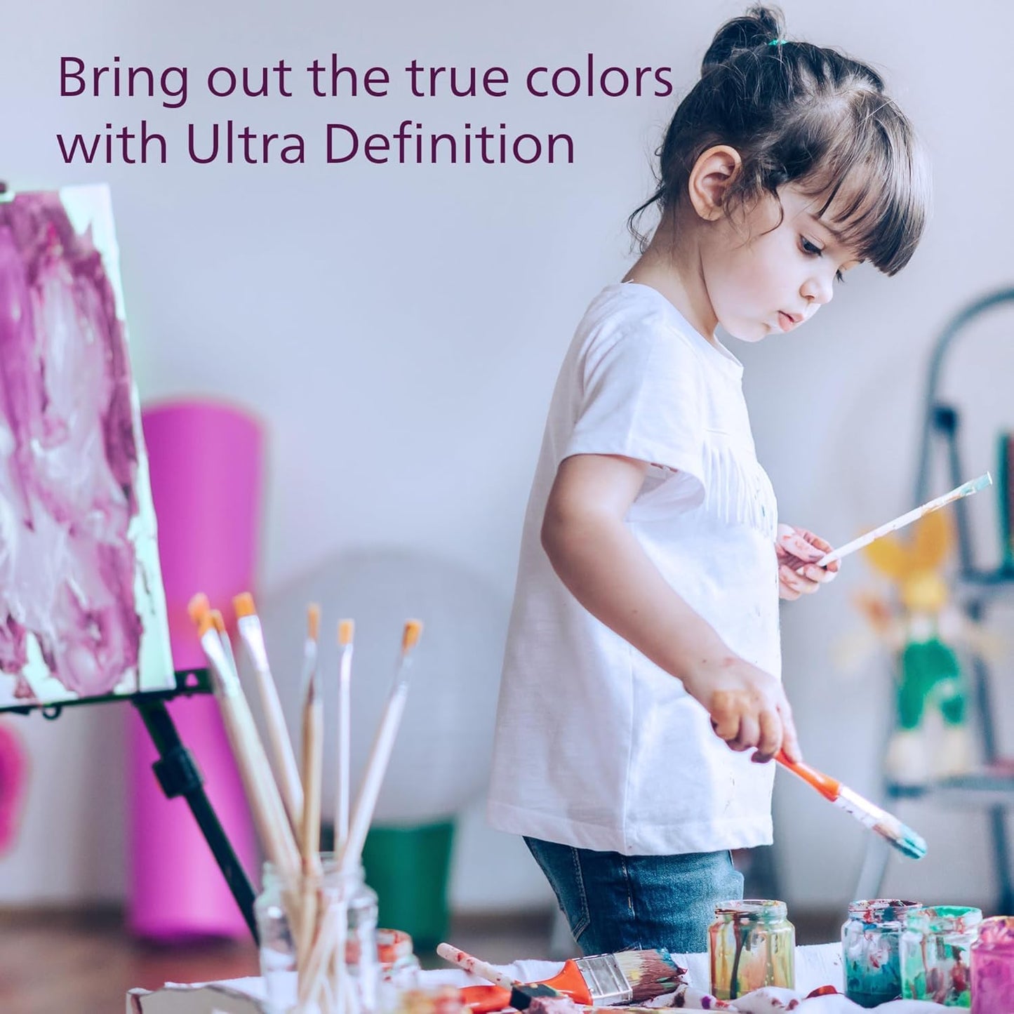 PHILIPS LED 75W A19 4-Pack Ultra Definition Daylight (5000K) 1100 Lumen (9W = 75W) Dimmable Frosted Flicker-Free Light Bulbs