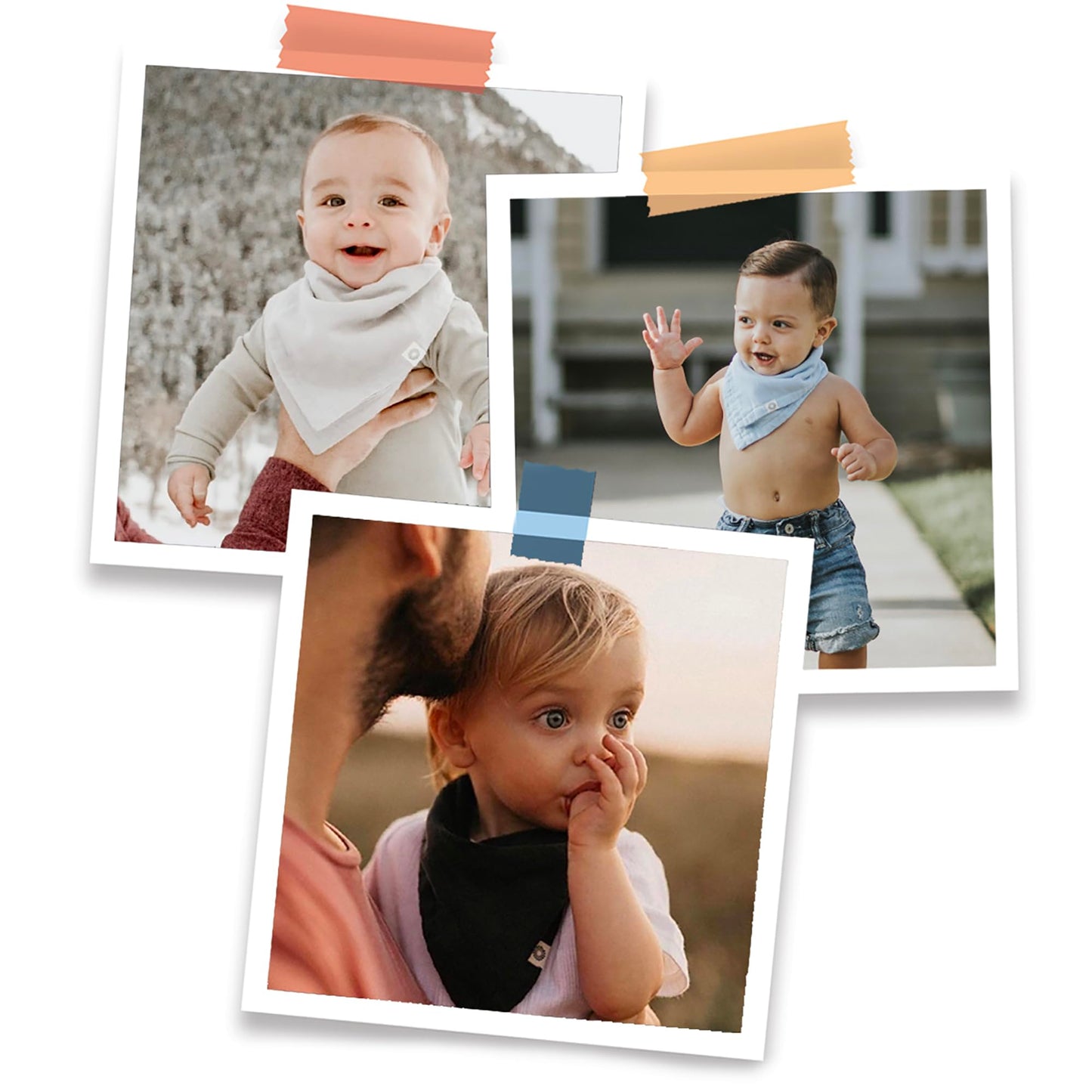 Indi Bandana Bibs for Boys & Girls, Fairtrade Certified, 4-Way Reversible Baby Drool Bibs, 100% Organic Cotton Muslin, 5-Pk