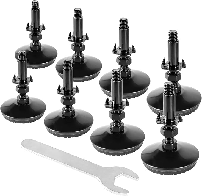 8 Set M8 Leveling Feet with 4-Pronged T Nut, Adjustable Leg Levelers Heavy Duty