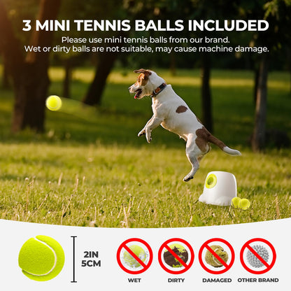 ALL FOR PAWS Automatic Dog Ball Launcher, Interactive Dog Tennis Ball Thrower, Interactive Puppy Pet Fetch Toy, Mini Dog Ball Throwing Machine for Small and Medium Dogs, Includes 3pcs 2" Tennis Balls