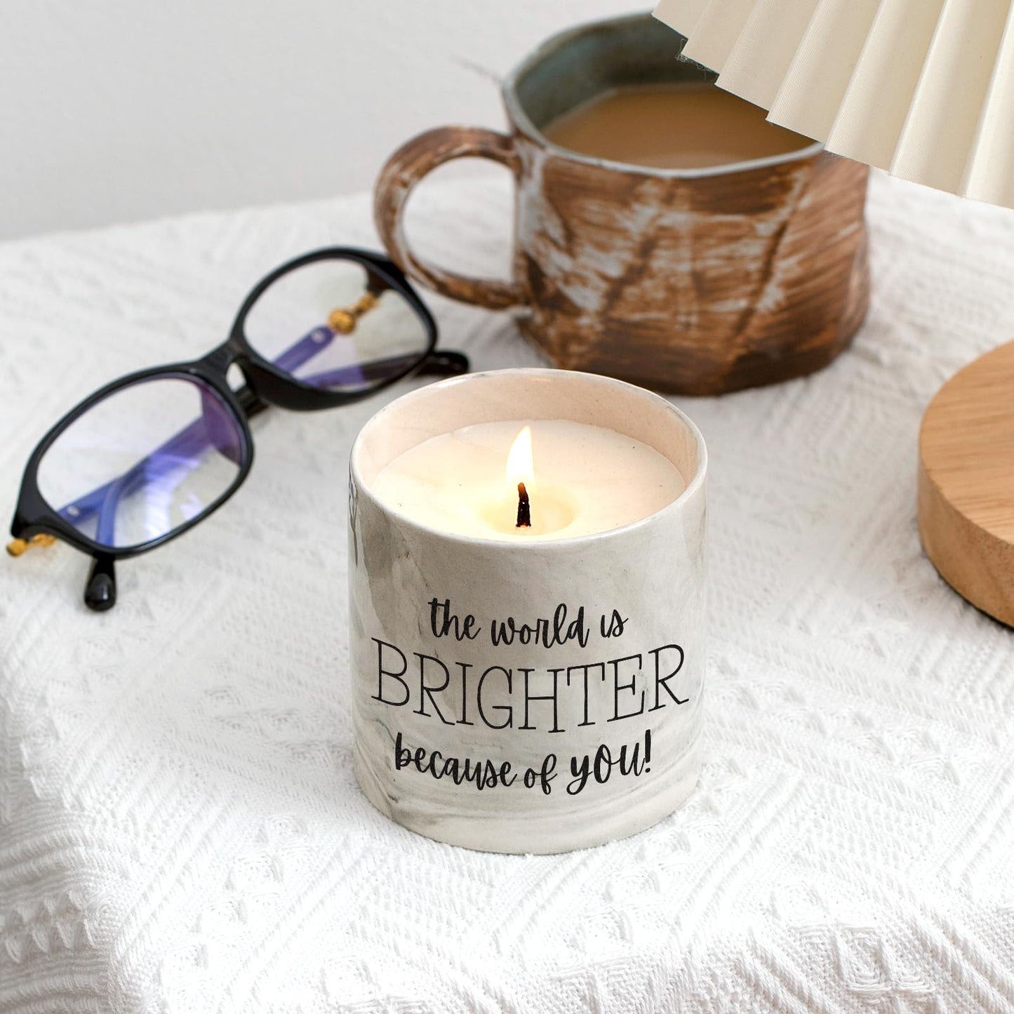 FreeJac Friendship Candle Gifts - Thank You Gift for Women, Mom, Teacher, Sister - Best Friend BFF Birthday Gifts Inspirational Lavender Candle Jar 6 Oz
