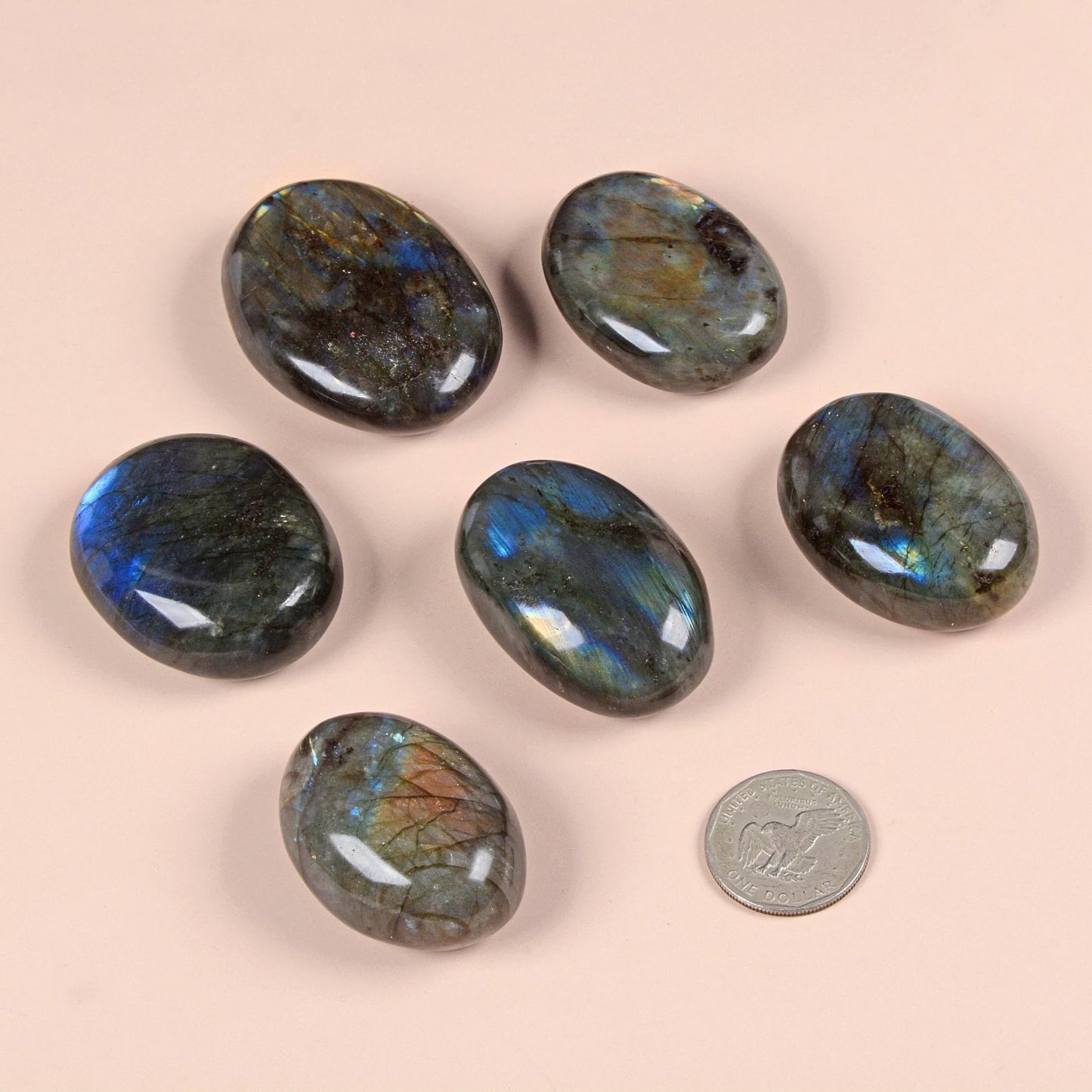 Justinstones 1/2LB Labradorite Tumbled Polished Natural Crystal Healing Pocket Stones Rock Collection