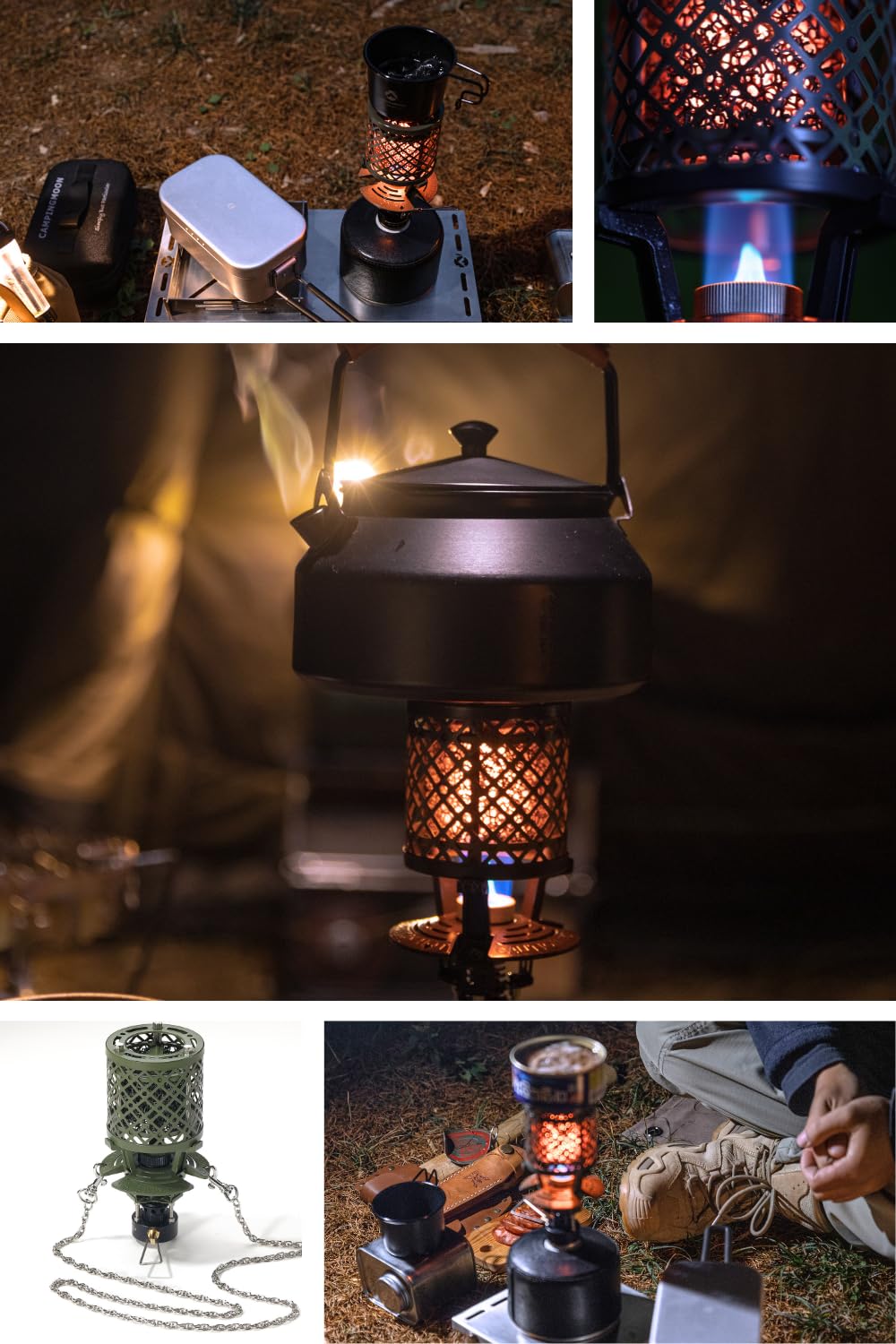 CAMPINGMOON T-HEATER GASWARE Gas Heater Propane Isobutane for Camping Outdoor Collaboration Limited Edition with EVA Case (KHNX-92+Z22)