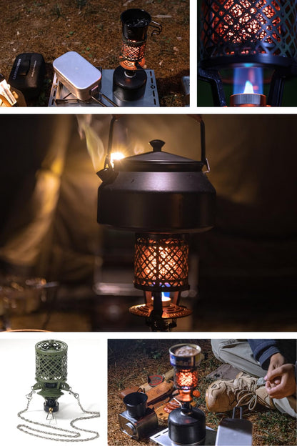 CAMPINGMOON T-HEATER GASWARE Gas Heater Propane Isobutane for Camping Outdoor Collaboration Limited Edition with EVA Case (KHNX-92+Z22)