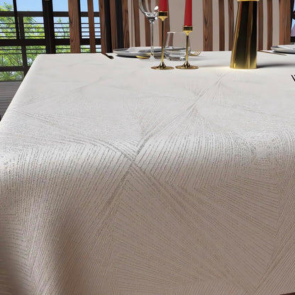 Soleil d'ocre, Rectangular Tablecloth Stain-Resistant 150 x 250 cm Luxury White
