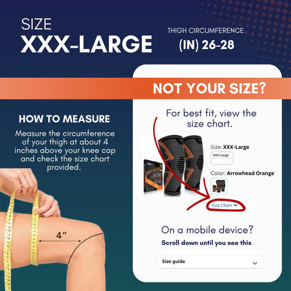 Knee Brace for Pain Relief - 2 Pack Knee Compression Sleeves for Men and Women - Support for Weightlifting, Gym, Workout, Volleyball - Meniscus Tear, ACL, Arthritis (XXX-Large)