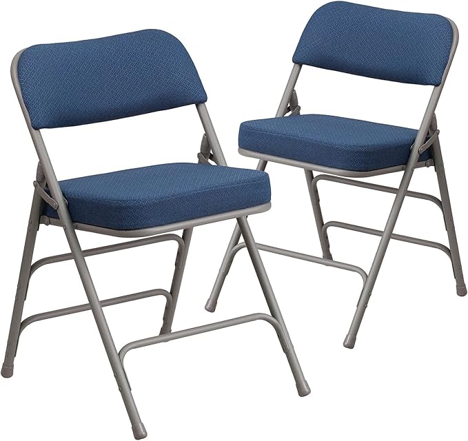 Flash Furniture 2 Pack HERCULES Series Premium Curved Triple Braced & Double