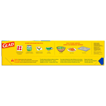Glad Press'N Seal Plastic Food Wrap, 100 Square Foot Roll, Pack of 3, (Package May Vary)