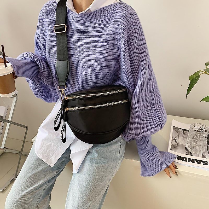 Checkered Crossbody Bum Bags for Women Nylon Checkered Purse Checkerboard Fanny Pack