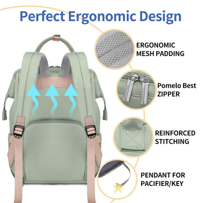 Pomelo Best Baby Changing Backpack Waterproof Changing Bag Back Pack with Changing Mat, Large Capacity Nappy Changing Back for Mom and Dad On the Go