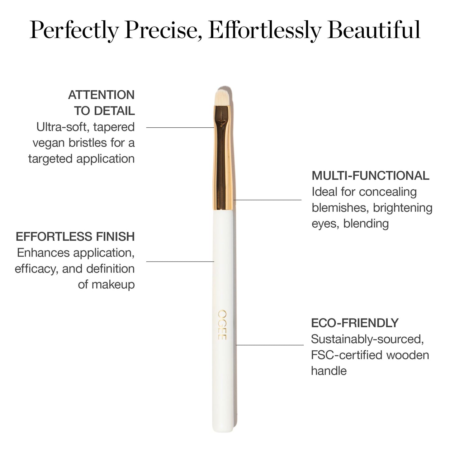 Ogee Blender Brush - Professional Quality Makeup Brush - Ultra-Soft Foundation Brush with Vegan Bristles for Flawless Makeup Application