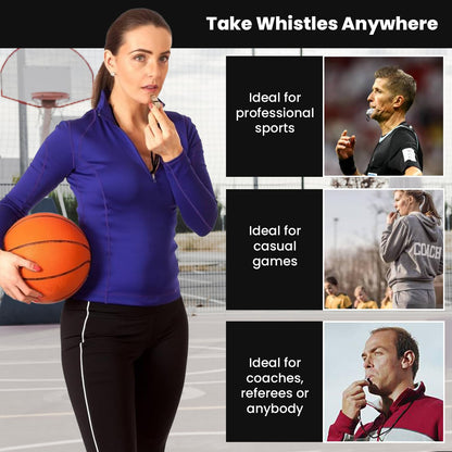 Runtasty Essential Metal Safety Whistle 2-Pack with Adjustable & Removable Lanyard – Lightweight, Durable Whistles for Sports, Coaching, Teachers, Outdoor Activities & Emergency Preparedness