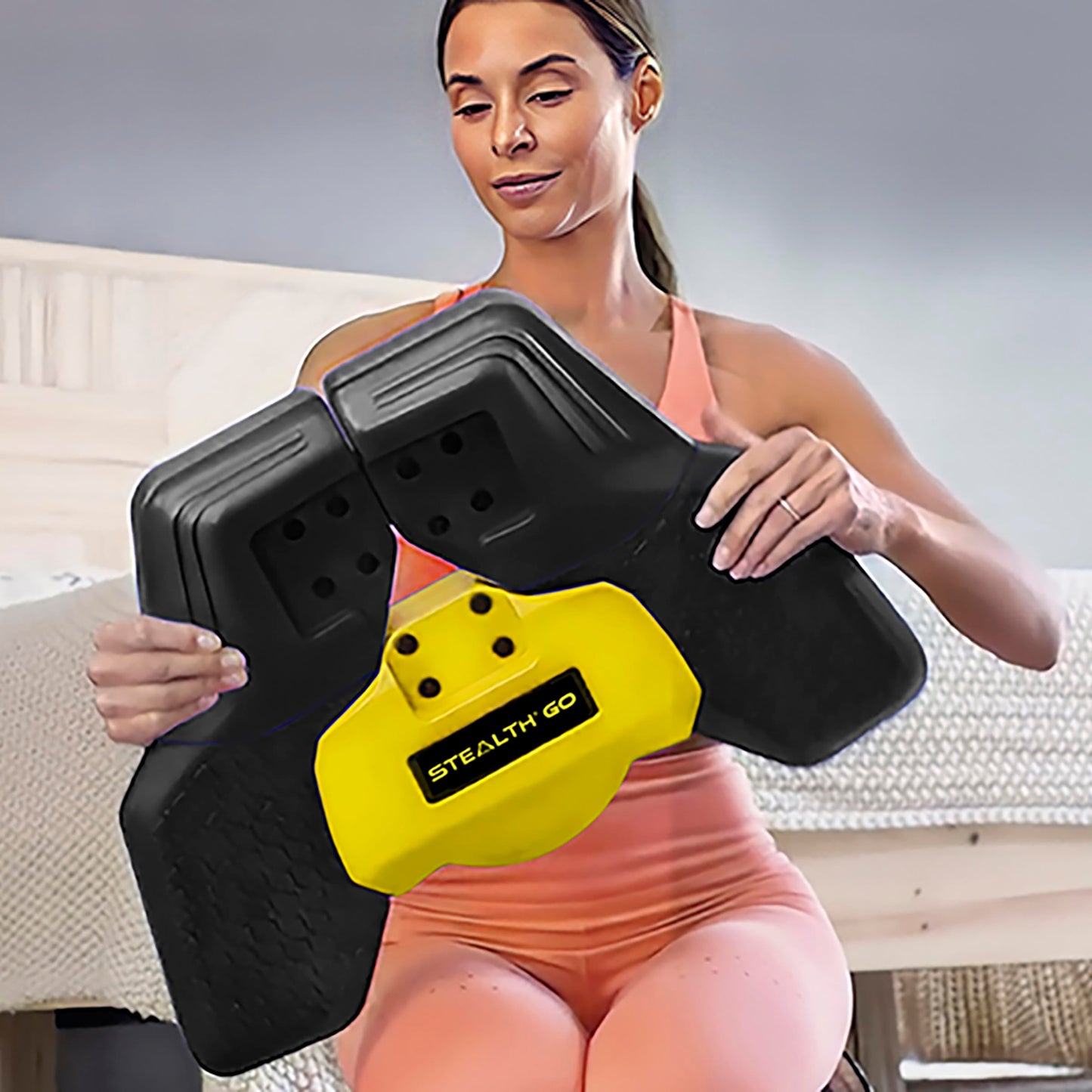 STEALTHGO + Portable Plank Board Core Trainer - Turn Fitness Into a Fun Game - Get Strong Sexy Abs and Lean Core Playing Games On Your Phone; Free iOS/Android App; 4 Free Mobile Games Included;