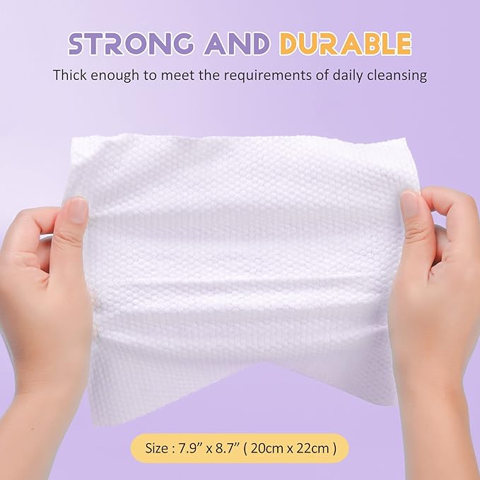 100 Count Disposable Face Towels Ultra Soft Hand Washcloth Lint-Free Dry Wipes