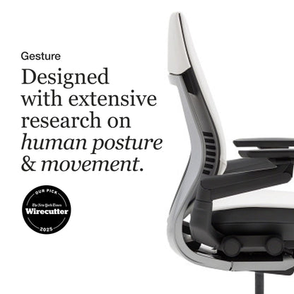 Steelcase Gesture Office Chair - Ergonomic Work Chair with Wheels for Carpet - Comfortable - Intuitive-to-Adjust for Desk - 360-Degree Arms - Coconut Yellow Fabric