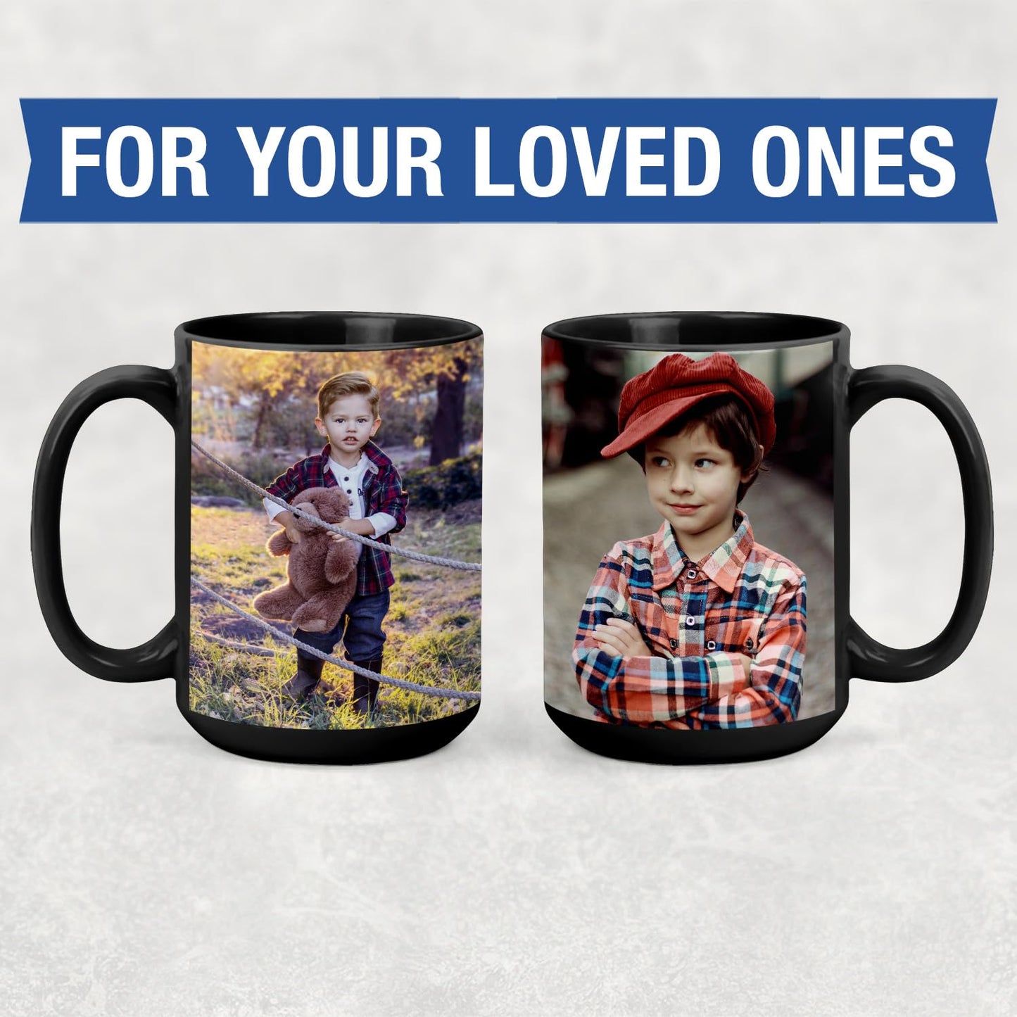 Personalized Coffee Mug - Custom Mugs with Picture Text - Customized Photo Name Logo Ceramic Cup - Birthday Anniversary Christmas Xmas Gifts - for Women Men Mom Dad Him Her Family Friend (15oz Black)