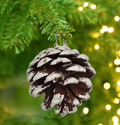 24 PCS Pine Cones for Christmas Tree Snowflake Natural Pinecones Ornament with String Pendant Crafts for Xmas Party Home Decor Fall Winter Holiday Christmas Tree Decoration (24)