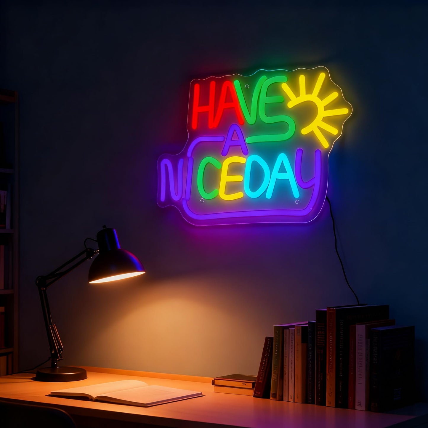 Neonawall Have A Nice Day Neon Sign for Wall Decor Light Up Letters Led Sign Birthday Party Gifts Led Decorative Night Signs Motivational Room Decorations Supplies Gift for Friend Home Bedroom Dorm