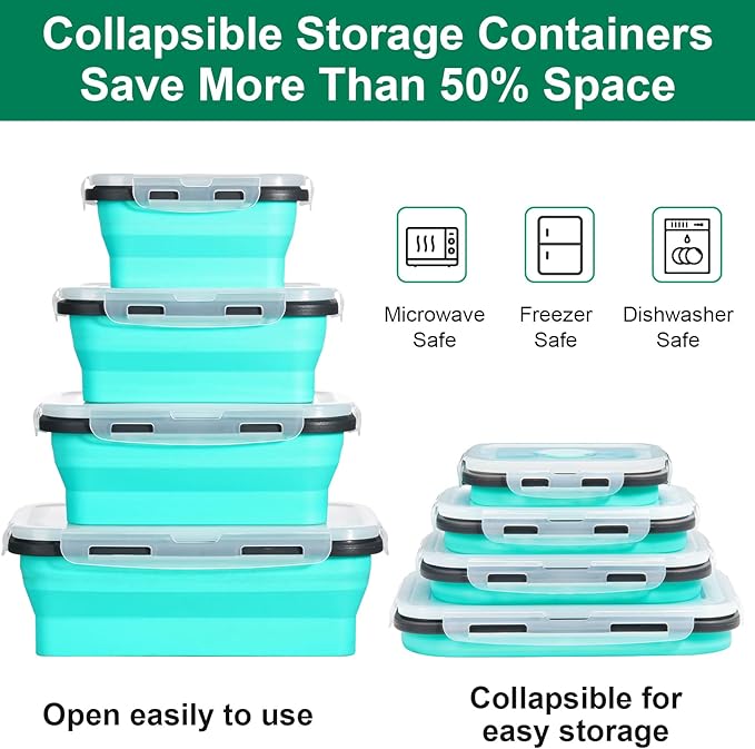 Sudaya 4 Pack Collapsible Food Storage Containers
