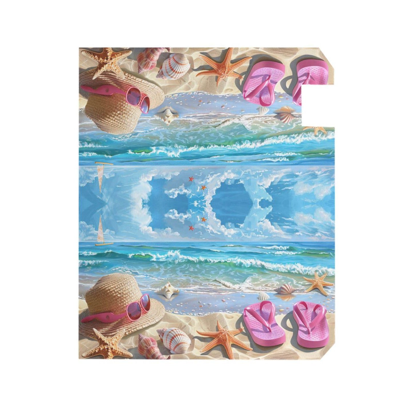 ALAZA Beach Landscape Flip Flops Seashell Starfish Magnetic Mailbox Cover Summer MailWraps Garden Yard Home Decor for Outside Standard Size-18"x 20.8"…