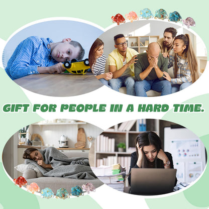 DoubleFill 6 Set Office Positive Gifts for Coworkers Employee Appreciation Gifts Bulk Emotional Pocket Hug Support Appreciation Gift for Staff Teacher Team (Natural Crystal)
