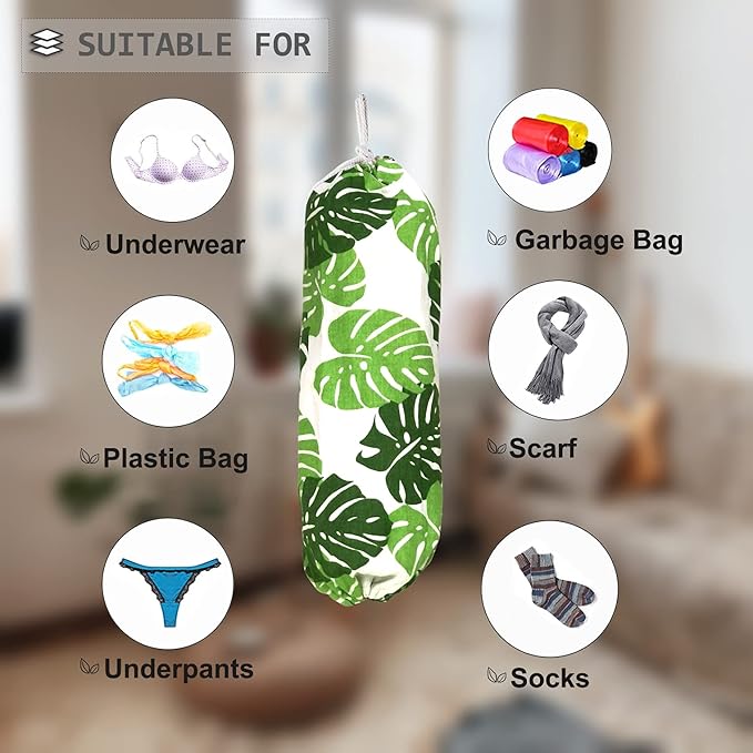 Green Wall Mount Plastic Bag Organizer