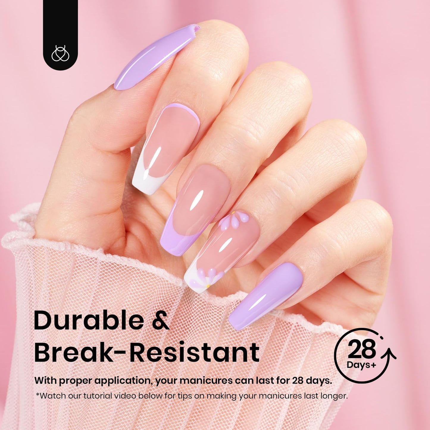 Beetles Gel Nail Kit Short Almond with Nail Dehydrator and Primer, 576Pcs Half Matte Etch-X Gel Nail Tips Solid Nail Glue Mini Nail Lamp Acrylic Nail Tips Easy DIY Nail Extension Set Gift for Women