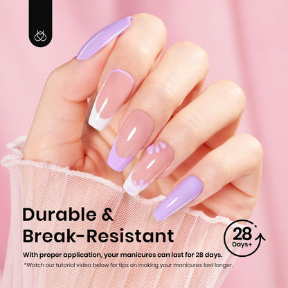 Beetles Gel Nail Kit Short Almond with Nail Dehydrator and Primer, 576Pcs Half Matte Etch-X Gel Nail Tips Solid Nail Glue Mini Nail Lamp Acrylic Nail Tips Easy DIY Nail Extension Set Gift for Women