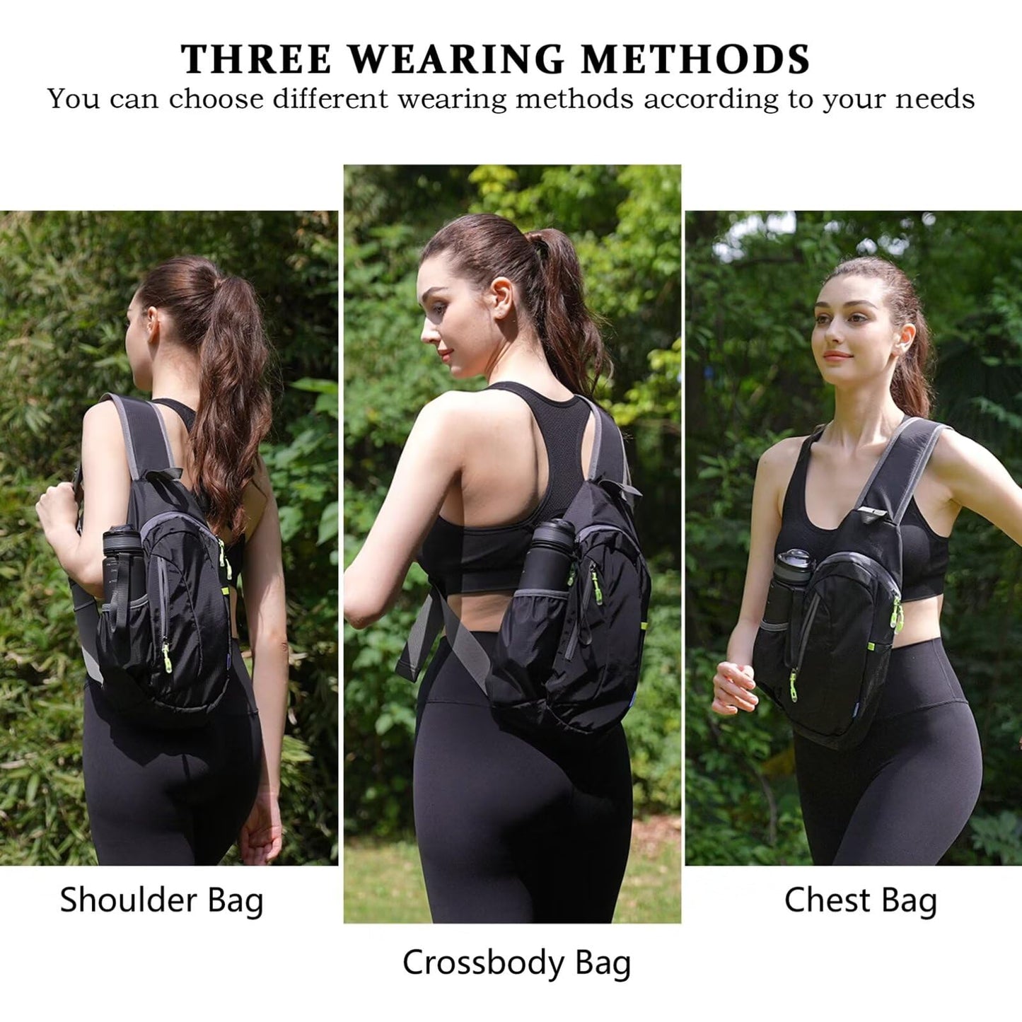 TITECOUGO Shoulder Bag Small Backpack Sling Bag for Women Men Gym Cross Body Running Rucksack Work Healthy Back Bag Chest Bags Crossbody Backpacks Daypack Camp Day Packs Sports Lightweight Orange