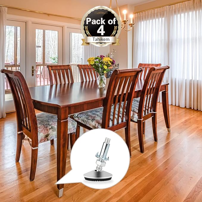 4 Set M10 Swivel Adjustable Leveling Feet, Heavy Duty Height Adjuster Furniture