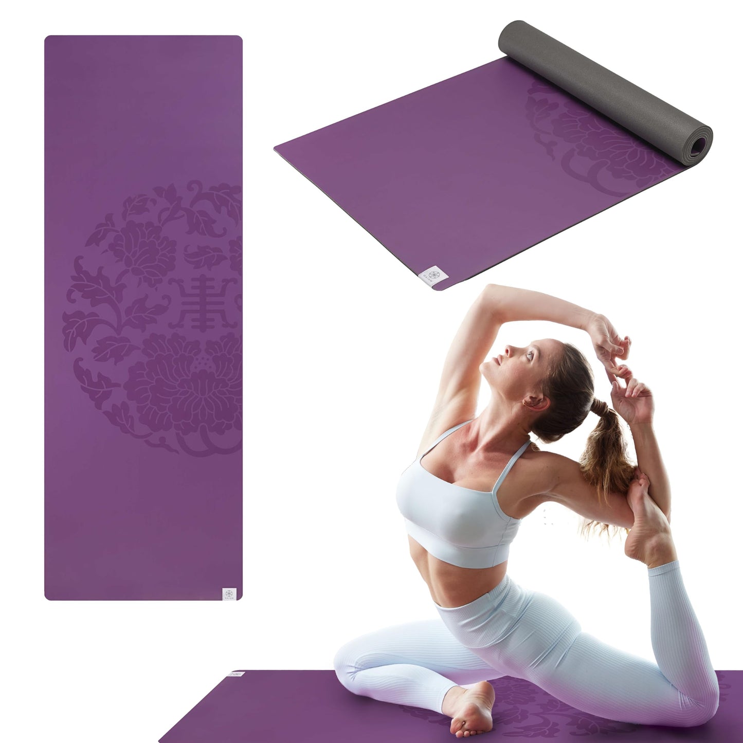 Gaiam Dry-Grip Yoga Mat - 5mm Thick Non-Slip Exercise & Fitness Mat for Standard or Hot Yoga, Pilates and Floor Workouts - Cushioned Support, Non-Slip Coat - 68 x 24 Inches