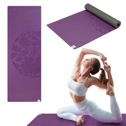 Gaiam Dry-Grip Yoga Mat - 5mm Thick Non-Slip Exercise & Fitness Mat for Standard or Hot Yoga, Pilates and Floor Workouts - Cushioned Support, Non-Slip Coat - 68 x 24 Inches