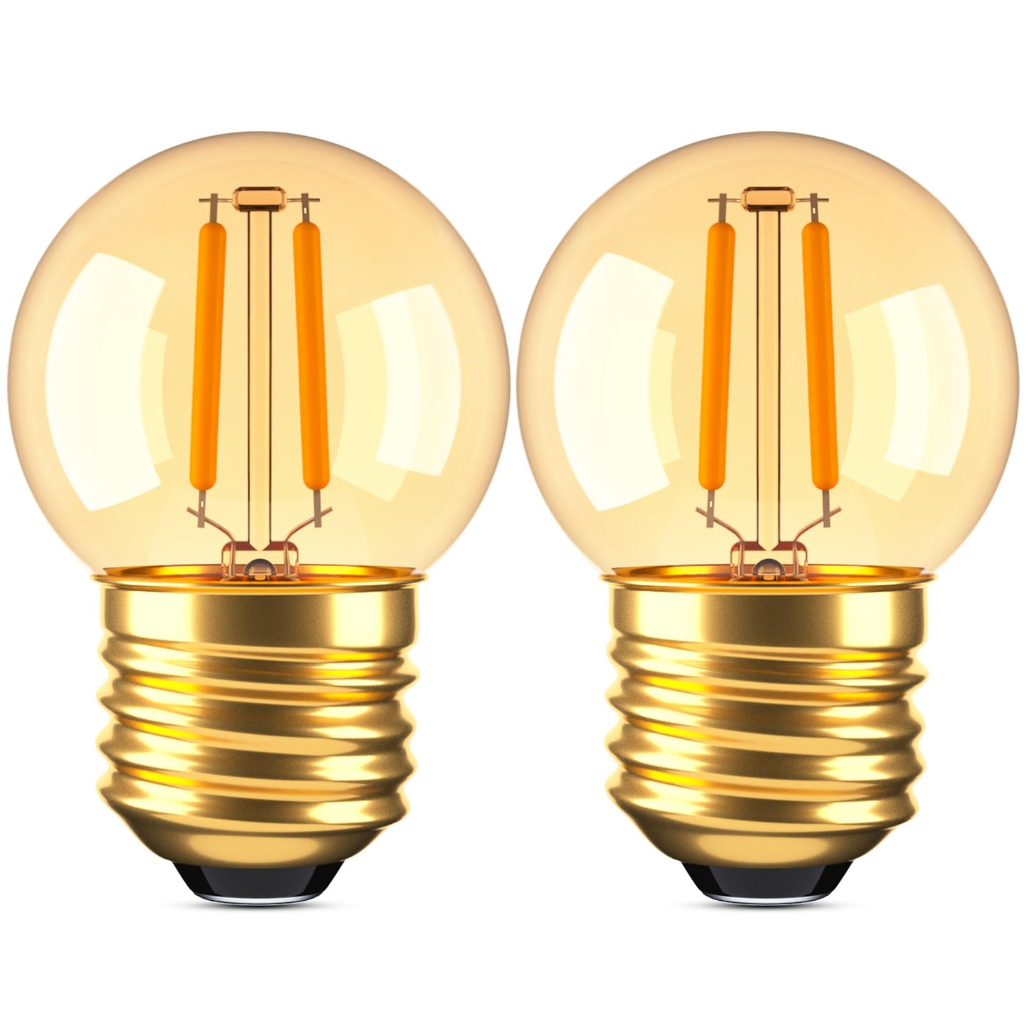 Grensk G40 Low Watt Light Bulb Edison LED Bulb Mini Globe Light Bulbs 1W Equivalent to 10Watt Incandescent E26 Screw Base Led Bulbs Ultra Warm White 2200K, Non Dimmable (G40g-2pack)