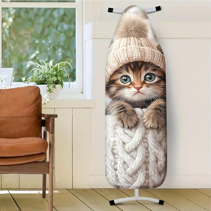 Nuxovilar Cute Kitten in Knitted Outfit Ironing Board Cover, This Cover Fits