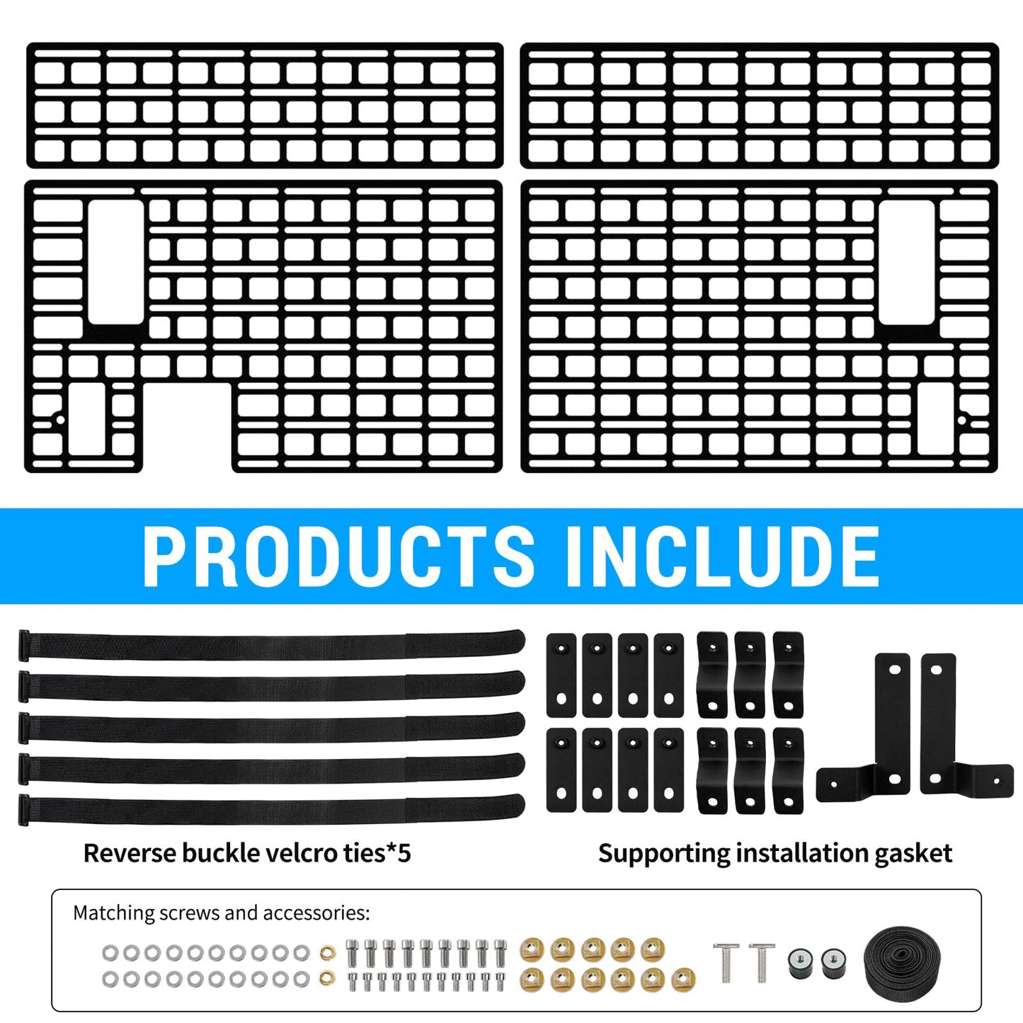 Utiiy Side Molle Panel Compatible with 2019-2024 Jeep Gladiator JT Bed Storage Cargo Rack Truck Bed Organizer No Drilling Fits for Gladiator Accessories