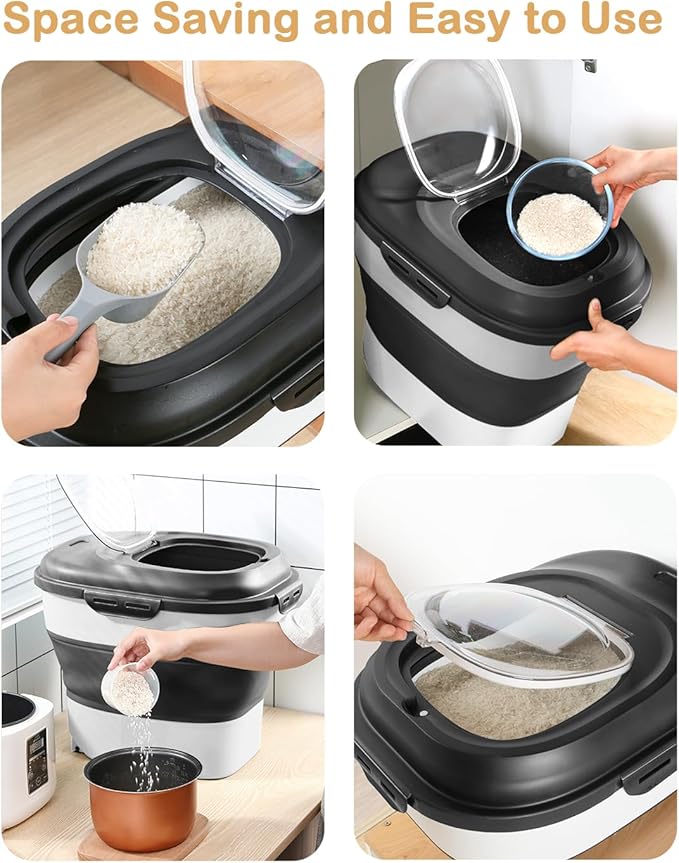 20-50 Lbs Food Storage Containers, Collapsible Rice Container
