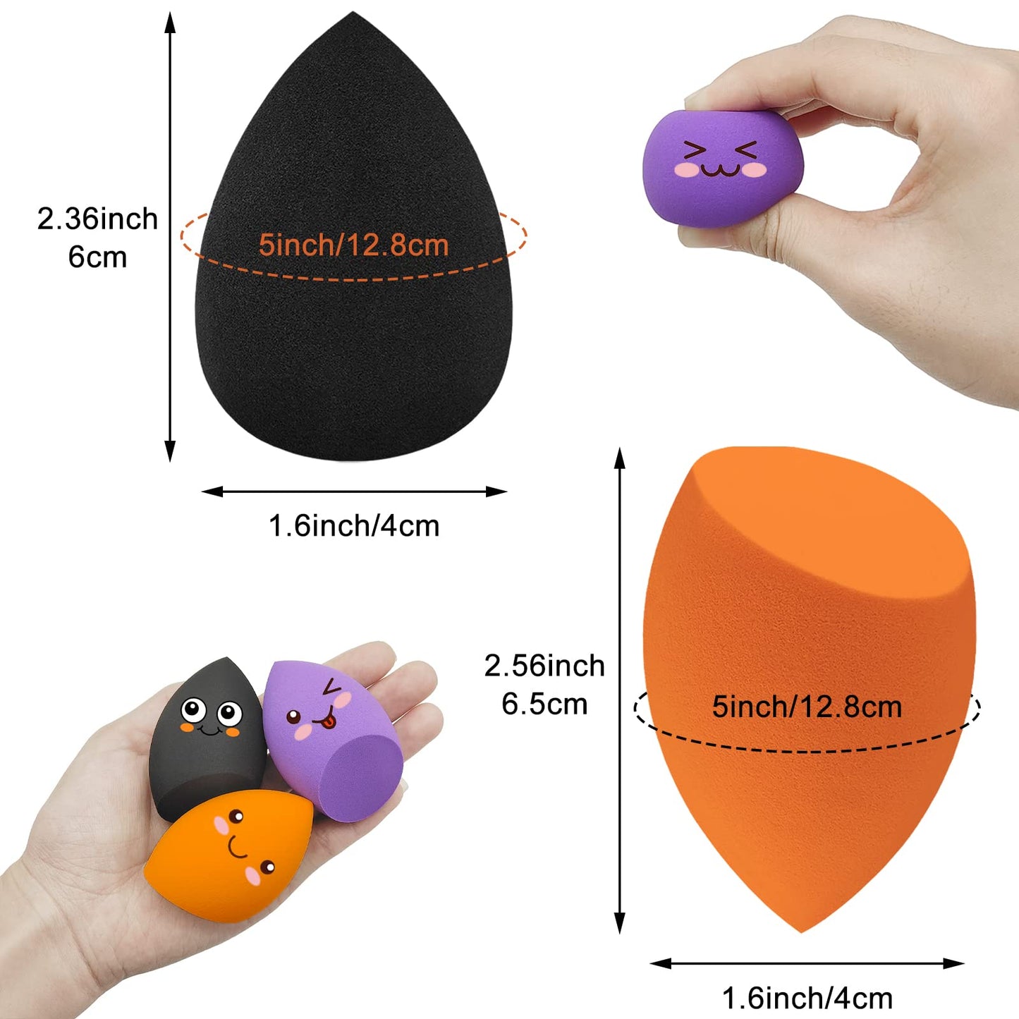 12 Pieces Professional Makeup Sponge Set,Latex Free Flawless Soft Setting Face Puffs,Multicolor Beauty Sponge Blender Cosmetic Applicator for Powder,Liquid,Facial Makeup Tools