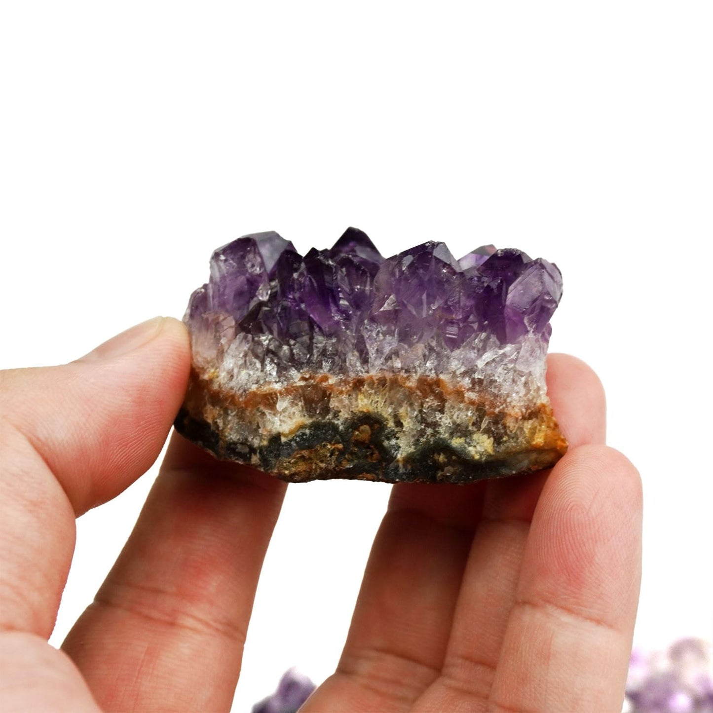 Sisamn Raw Amethyst Geode Cluster 1 Pc Natural Amethyst Crystal Rock Irregular Real Healing Crystal for Home Decor Specimen