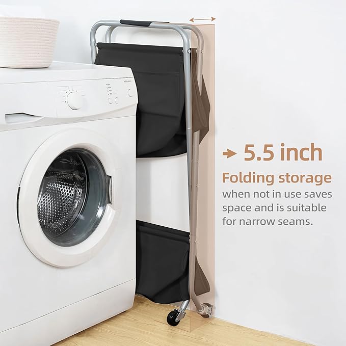 STORAGE MANIAC Collapsible Laundry Cart