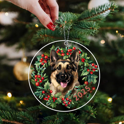 German Shepherd Ornament, Dog Christmas Ornaments 2025, Dog Ornaments for Christmas Tree - German Shepherd Gifts for Women, Men, German Gifts