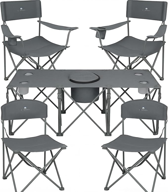 Camping Chair Set of 3, Outdoor Folding Camping Chairs