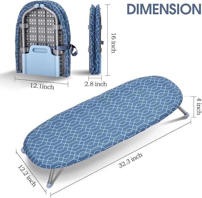 APEXCHASER Foldable Ironing Board, Tabletop Small Iron Board