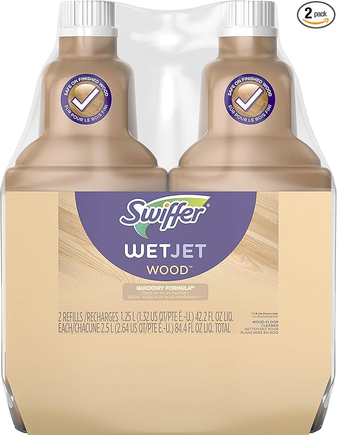 Swiffer Wetjet Wood Floor Cleaner Solution Refill, 42.2 Oz